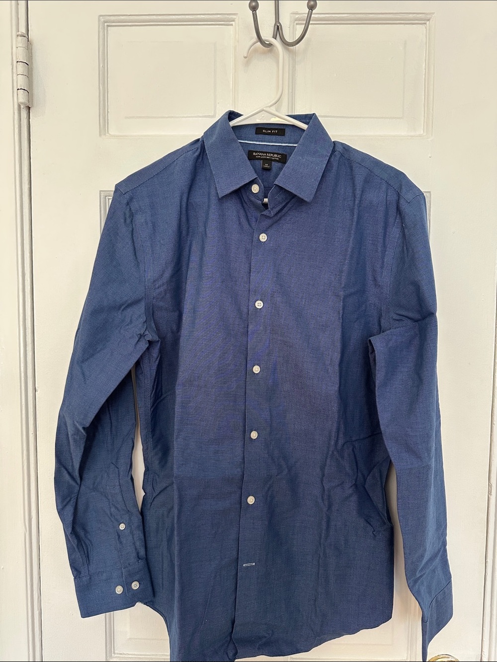 Banana Republic Men’s Navy Blue Long-Sleeve Dress Shirt